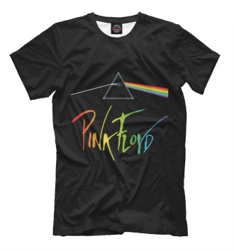 Мужская Футболка Pink Floyd радужный логотип