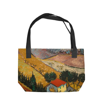 Пляжная сумка Винсент ван Гог. Пейзаж с домом и пахарь