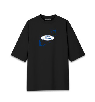 Мужская Хлопковая футболка оверсайз Форд - Брызги