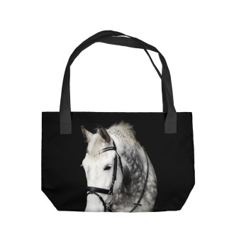 Пляжная сумка Серый в яблоках конь