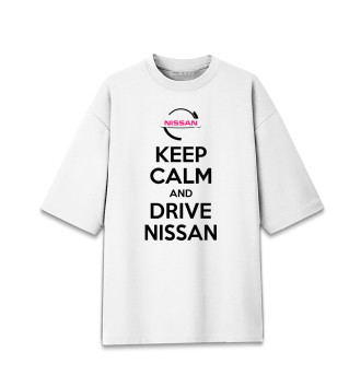 Мужская Хлопковая футболка оверсайз Будь спок и води Nissan