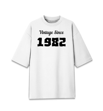 Женская Хлопковая футболка оверсайз Vintage Since 1982