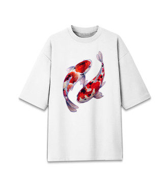 Мужская Хлопковая футболка оверсайз Рыбы