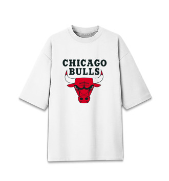 Женская Хлопковая футболка оверсайз Chicago Bulls
