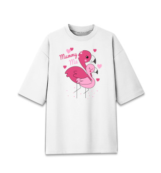 Женская Хлопковая футболка оверсайз Фламинго