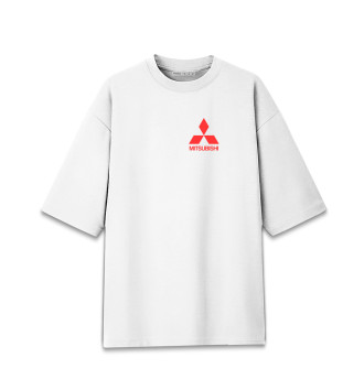 Женская Хлопковая футболка оверсайз Mitsubishi | Митсубиси