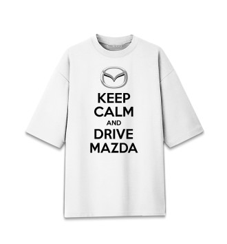Мужская Хлопковая футболка оверсайз Будь спок и води Mazda