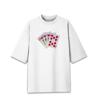 Женская Хлопковая футболка оверсайз Покер