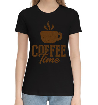 Женская Хлопковая футболка Coffee Time