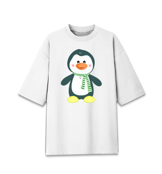 Мужская Хлопковая футболка оверсайз Пингвин