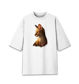 Мужская Хлопковая футболка оверсайз Дикий кот