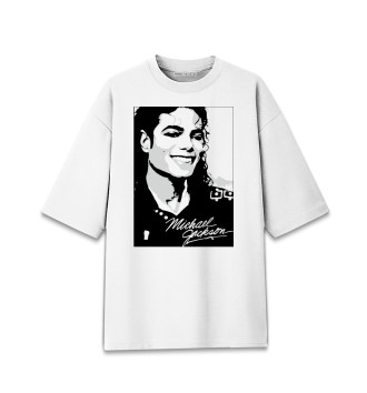 Женская Хлопковая футболка оверсайз Michael Jackson