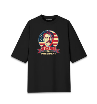 Женская Хлопковая футболка оверсайз Stalin