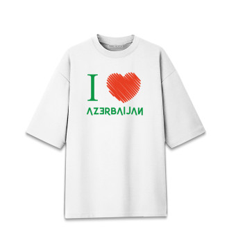 Женская Хлопковая футболка оверсайз Love Azerbaijan