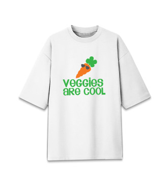 Мужская Хлопковая футболка оверсайз Veggies Are Cool