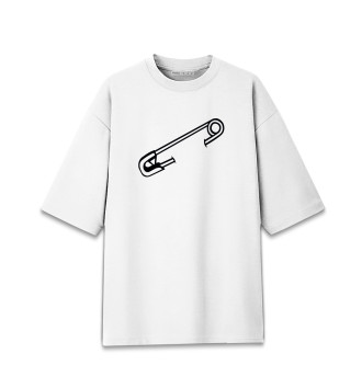 Женская Хлопковая футболка оверсайз Булавка (минимализм)