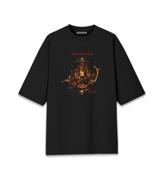 Мужская Хлопковая футболка оверсайз Sepultura
