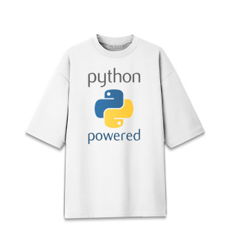 Женская Хлопковая футболка оверсайз Python Powered
