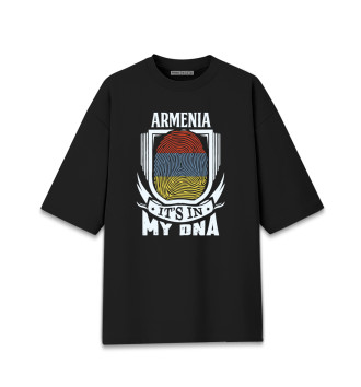 Мужская Хлопковая футболка оверсайз Армения в ДНК
