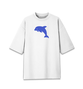 Женская Хлопковая футболка оверсайз Дельфин