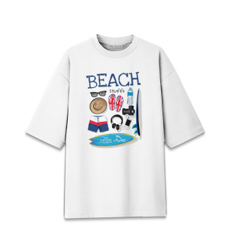 Женская Хлопковая футболка оверсайз Beach
