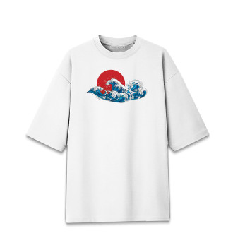 Мужская Хлопковая футболка оверсайз Море