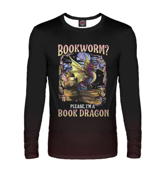 Мужской Лонгслив Bookworm Please Dragon