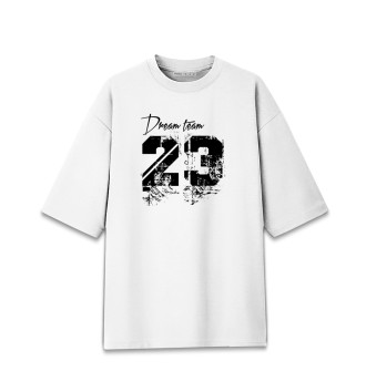 Женская Хлопковая футболка оверсайз Dream team 23