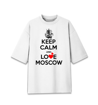 Женская Хлопковая футболка оверсайз Будь спок и люби Москву