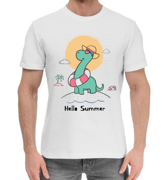 Мужская Хлопковая футболка Динозавры