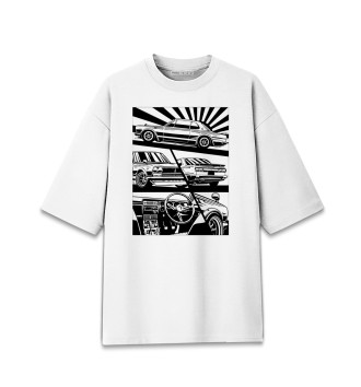 Мужская Хлопковая футболка оверсайз Skyline 2000 GTR Hakosuka