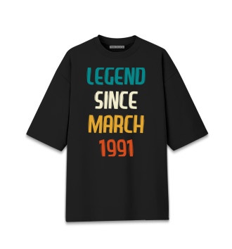 Женская Хлопковая футболка оверсайз Legend Since March 1991