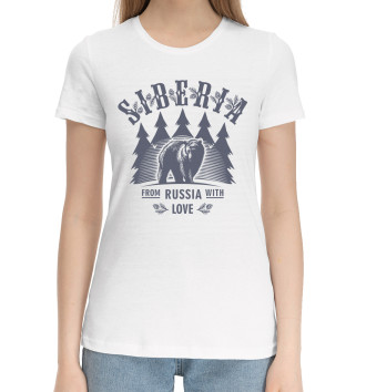 Женская Хлопковая футболка Сибирь
