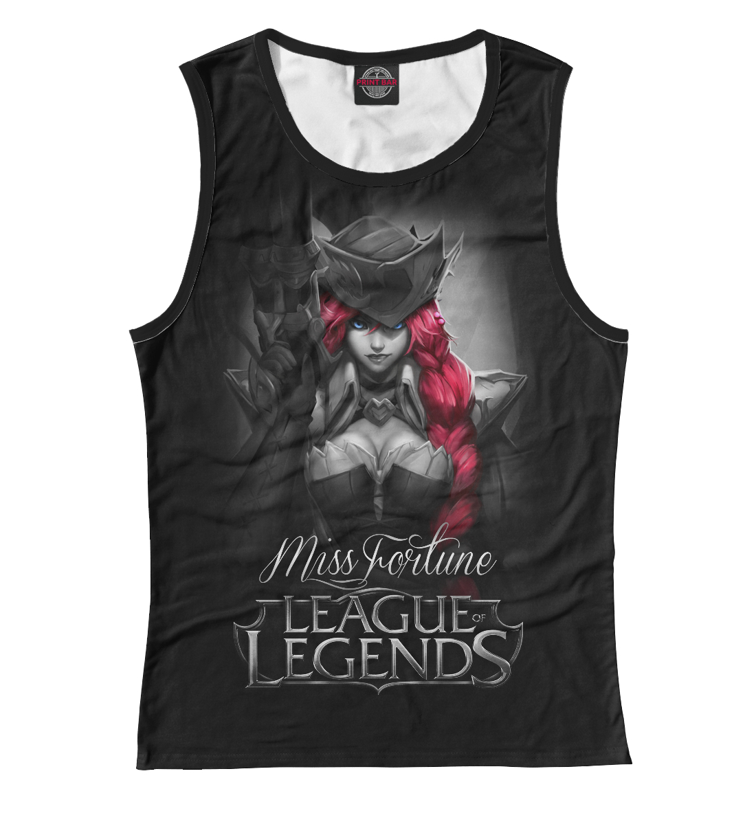 Женская Майка с принтом League of Legends. Мисс Фортуна, артикул LOL-972383-may-1mp