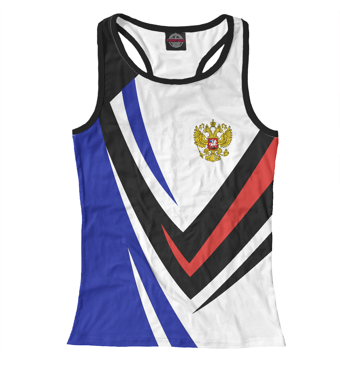 Женская Борцовка с принтом Россия - флаг на рукавах, артикул SRF-641096-mayb-1mp