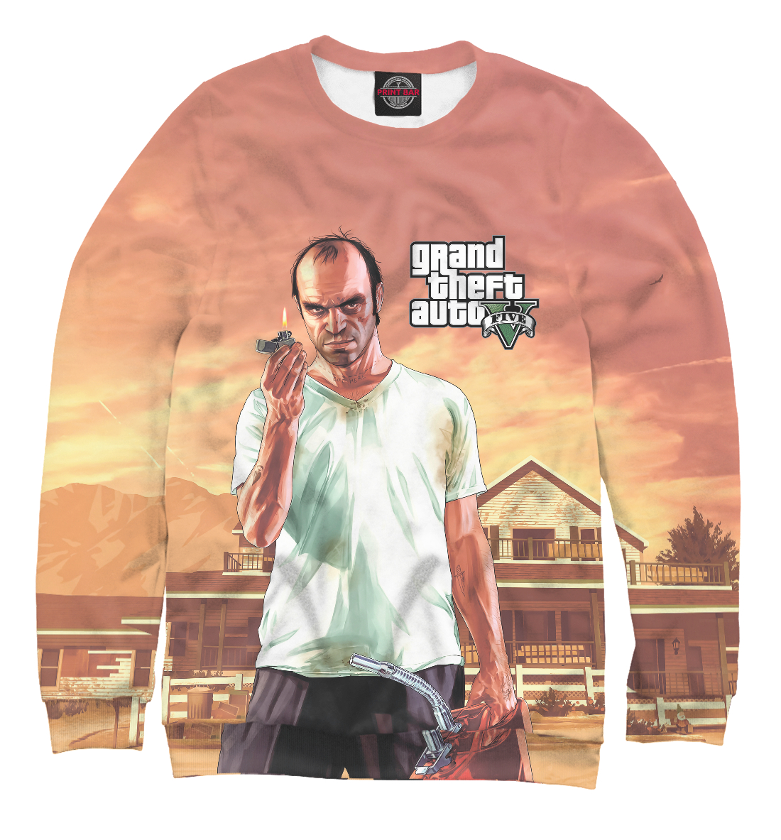 Мужской Свитшот с принтом Grand Theft Auto | GTA, артикул GTA-753900-swi-2mp
