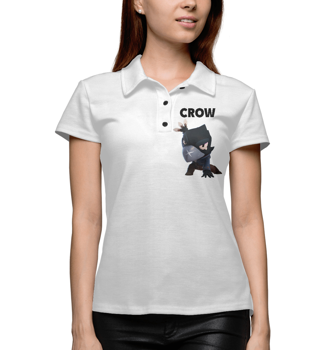 Женское Поло с принтом Brawl Stars Crow, артикул CLH-913291-pol-1mp