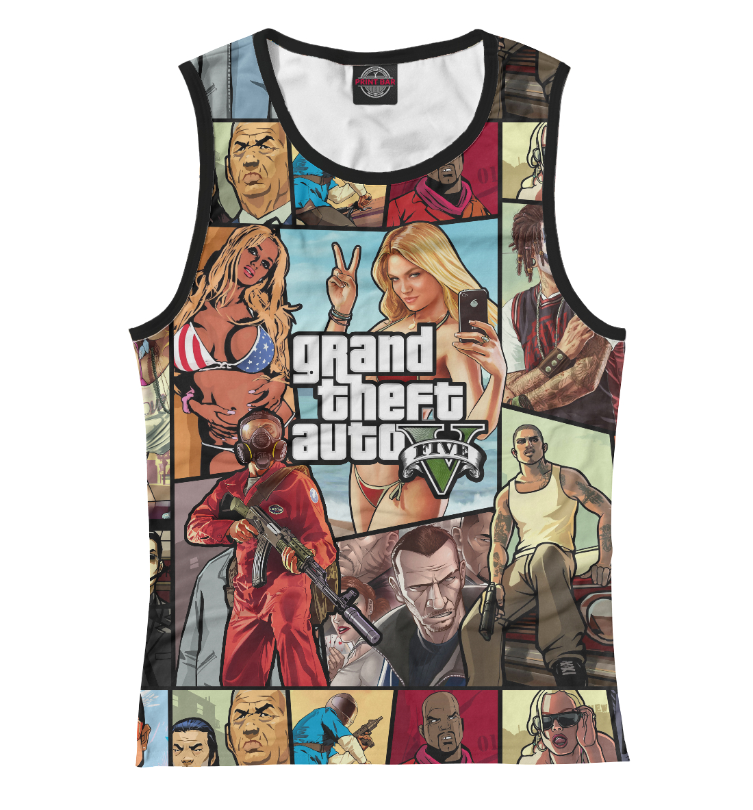 Женская Майка с принтом Grand Theft Auto, артикул ROC-805750-may-1mp