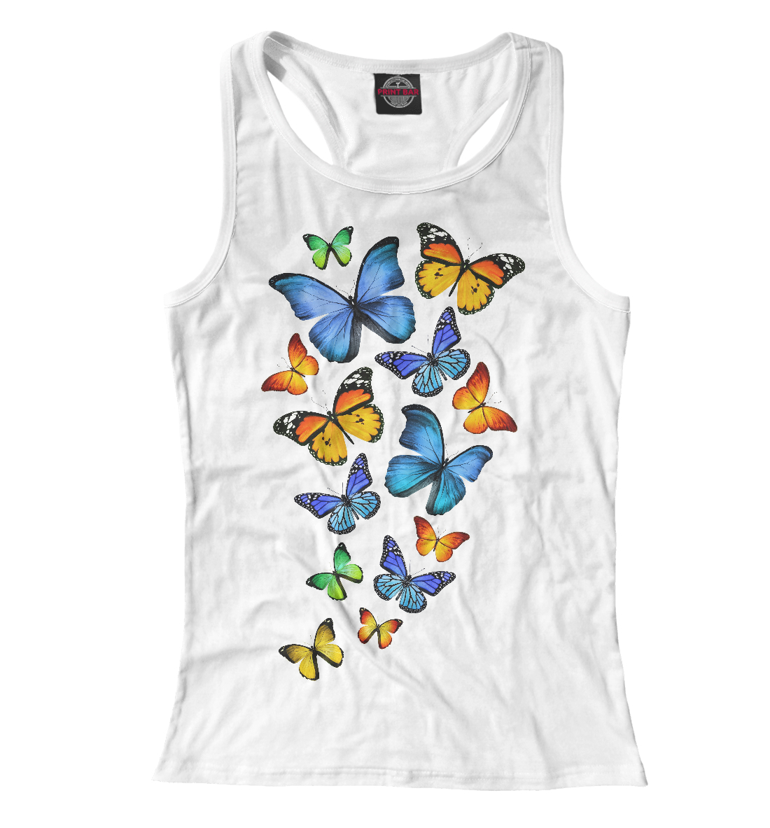 Женская Борцовка с принтом Цветные бабочки, артикул NAS-975057-mayb-1mp