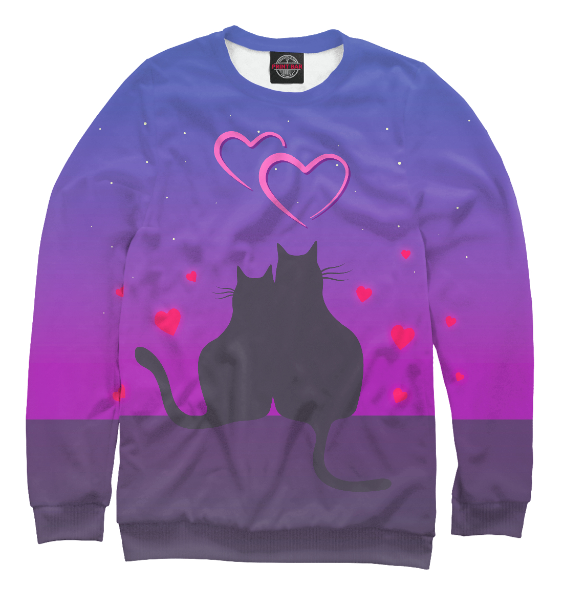 Детский Свитшот с принтом Cats desire. Парные футболки. для девочек, артикул 14F-763648-swi-1mp