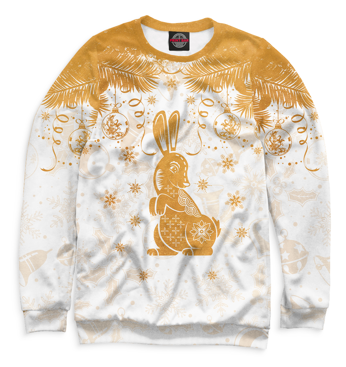 Детский Свитшот с принтом Золотой кролик для мальчиков, артикул YOT-186992-swi-2mp