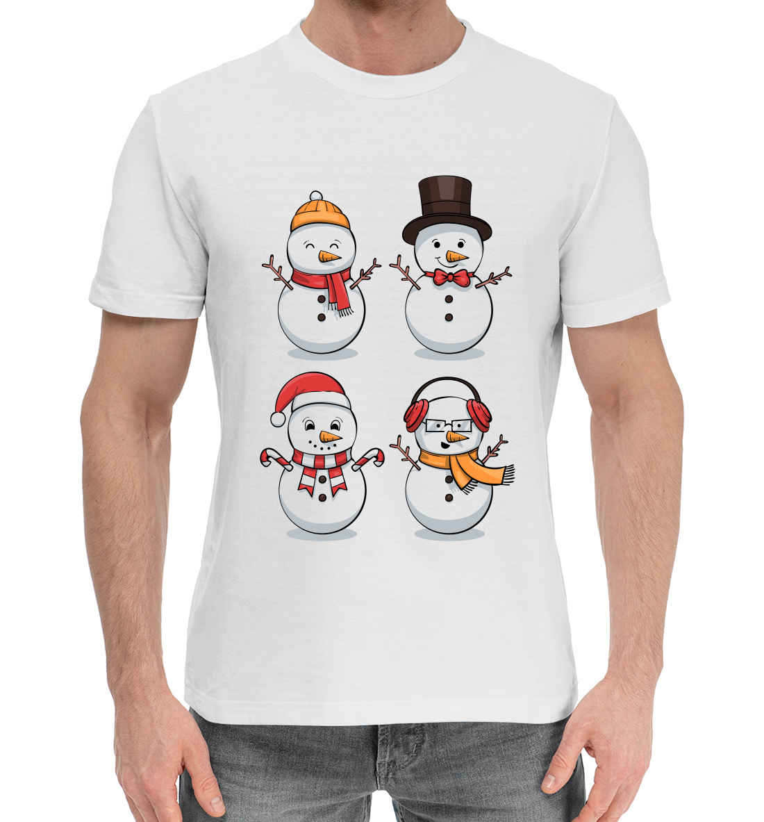 Хлопковая футболка Снеговики SNG-318513-hfu-2