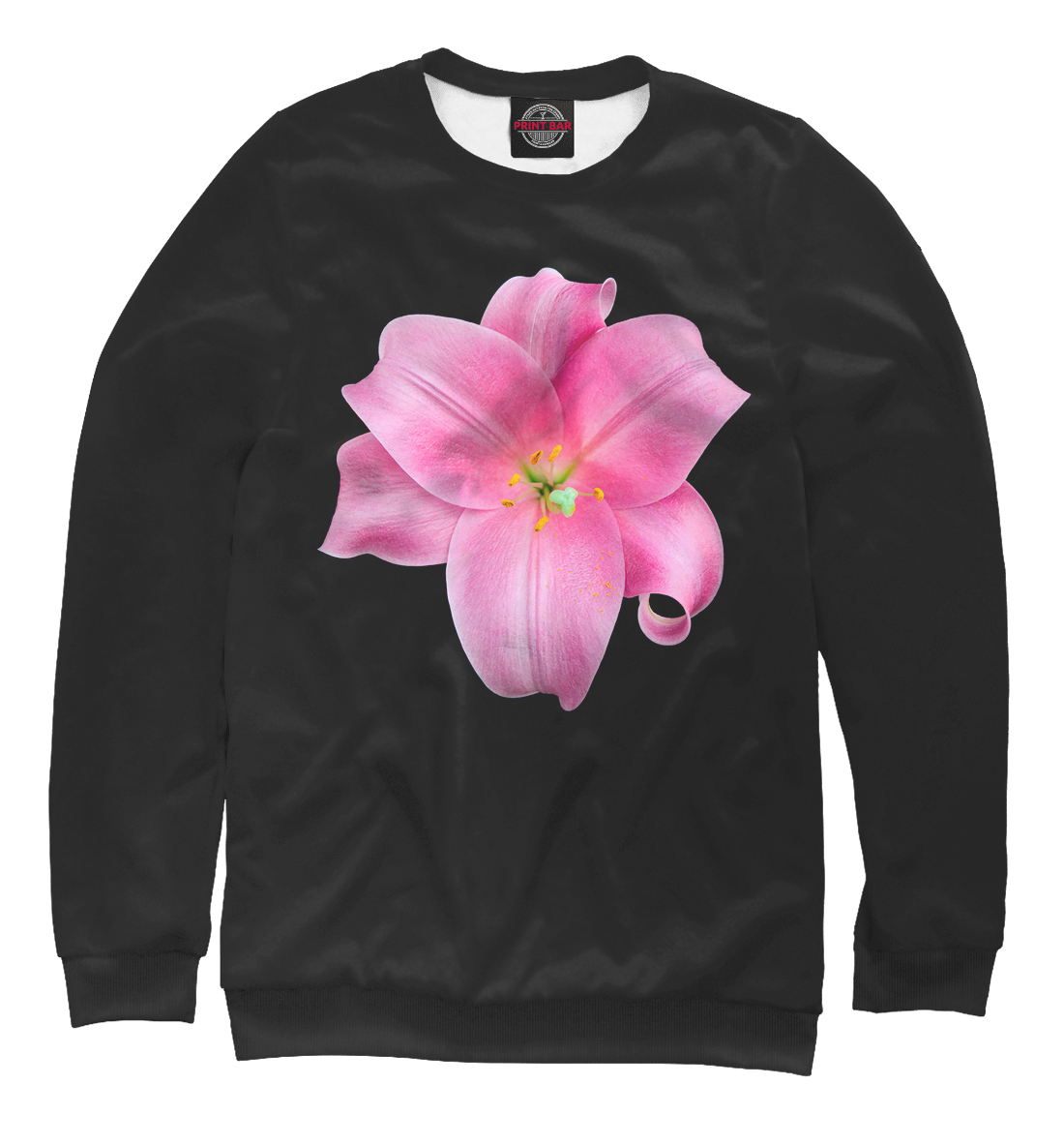 Женский Свитшот с принтом Розовый цветок, артикул CVE-813547-swi-1mp