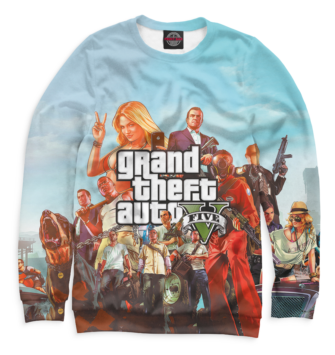 Женский Свитшот с принтом Grand Theft Auto V, артикул ROC-535016-swi-1mp