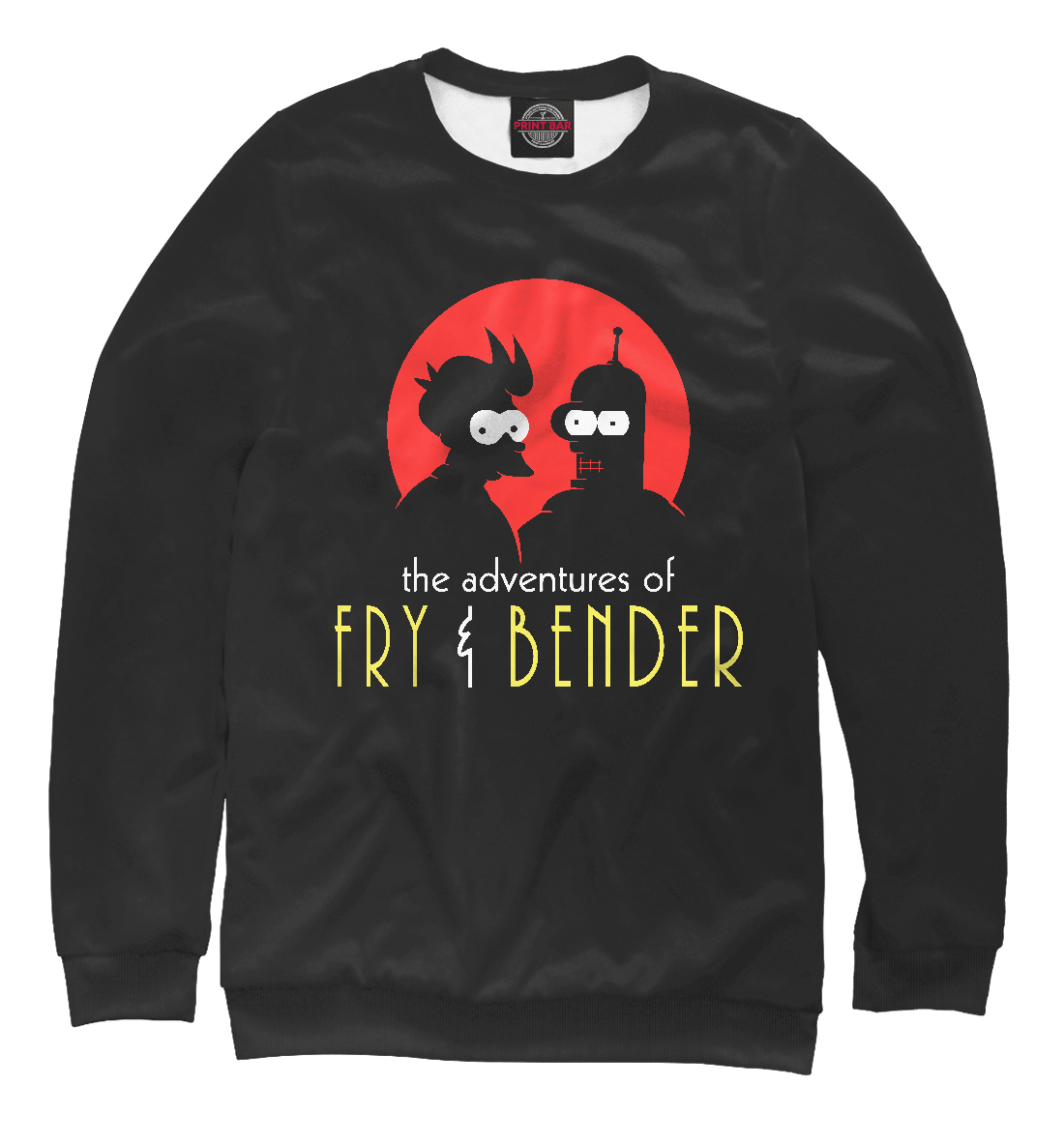 Детский Свитшот с принтом Fry & Bender для девочек, артикул FUT-340127-swi-1mp
