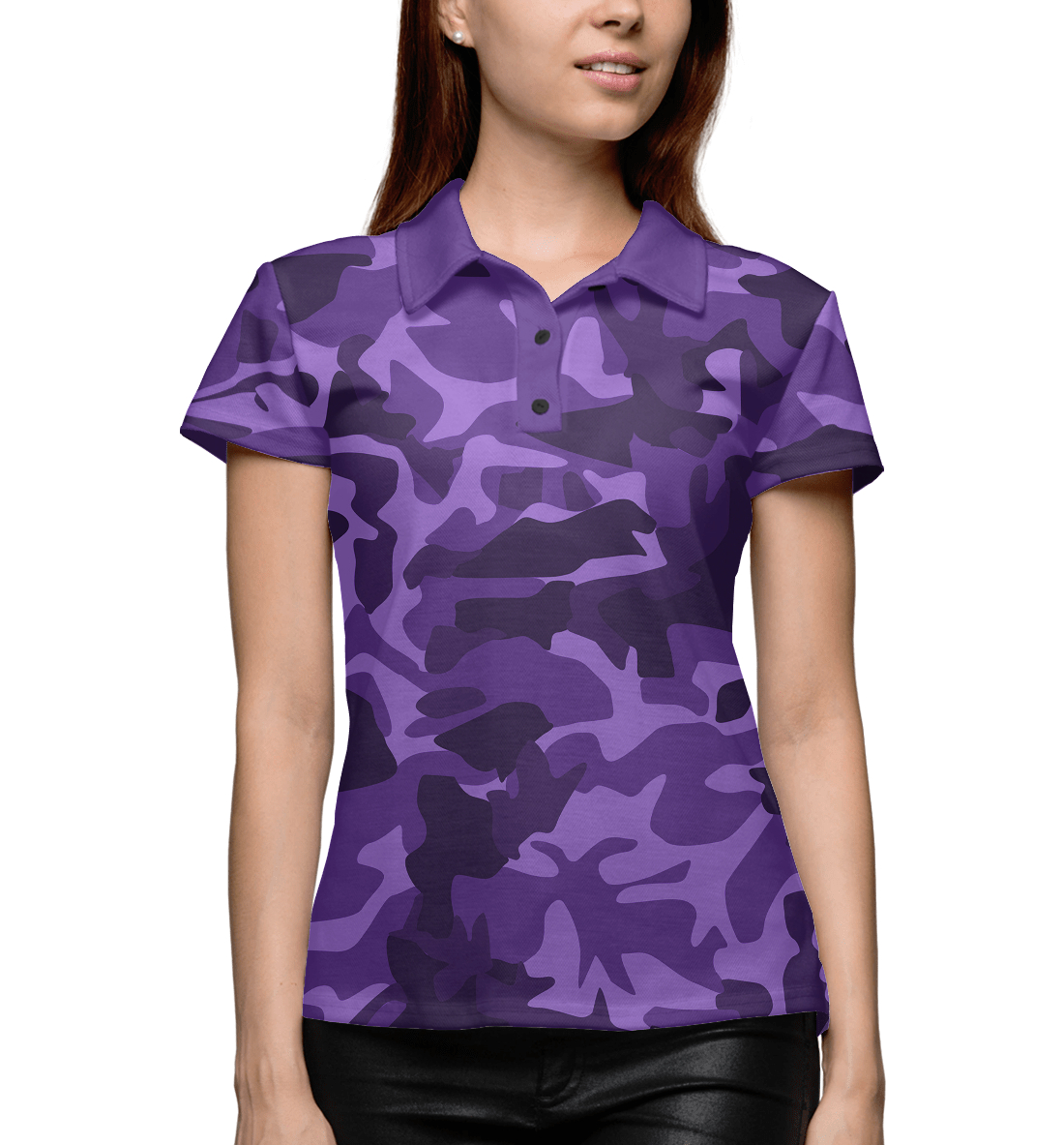 Женское Поло Фиолетовый камуфляж, артикул CMF-946162-pol-1mp