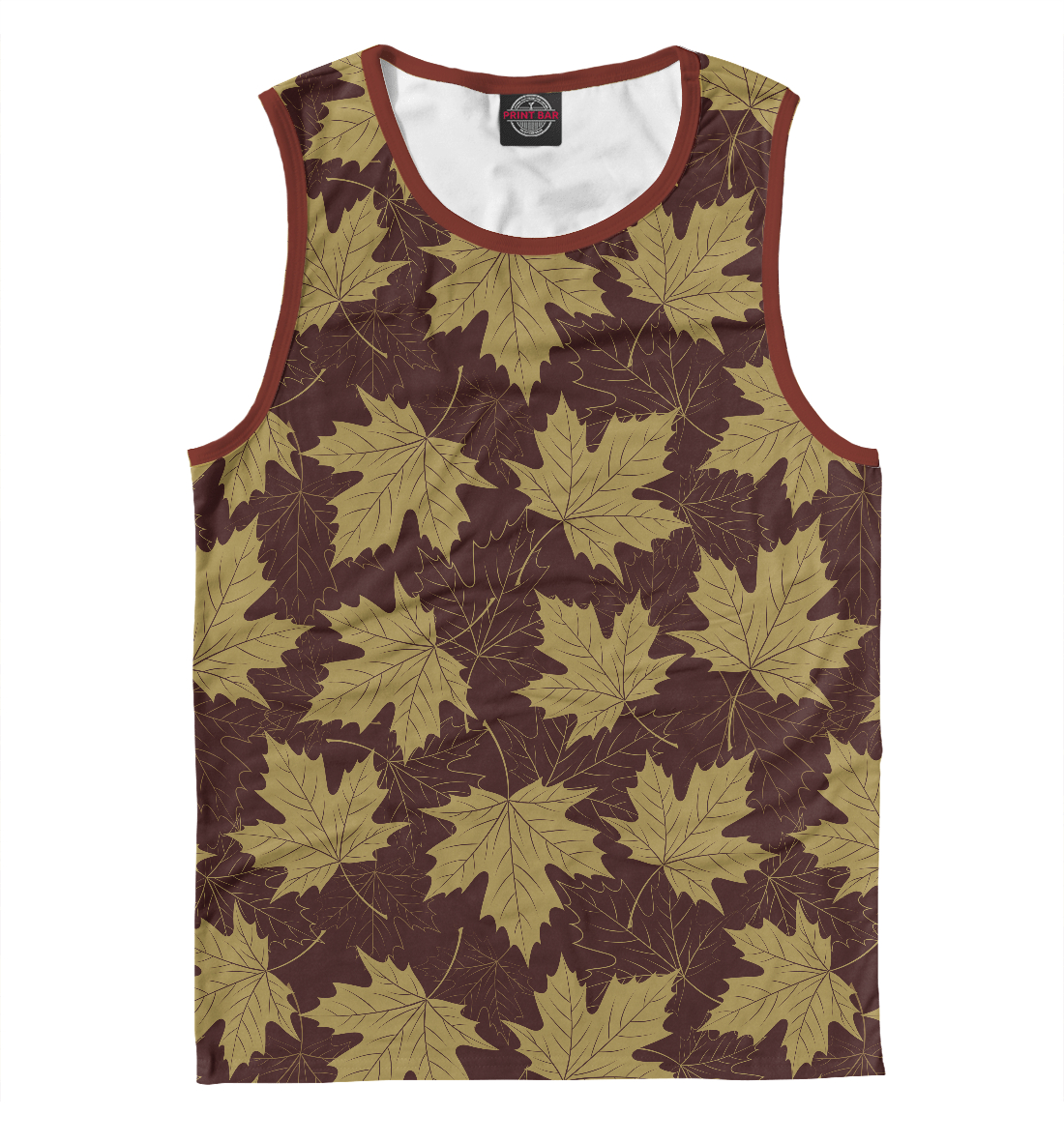 Детская Майка с принтом Осенние листы (коричневый фон) для мальчиков, артикул LST-603883-may-2mp