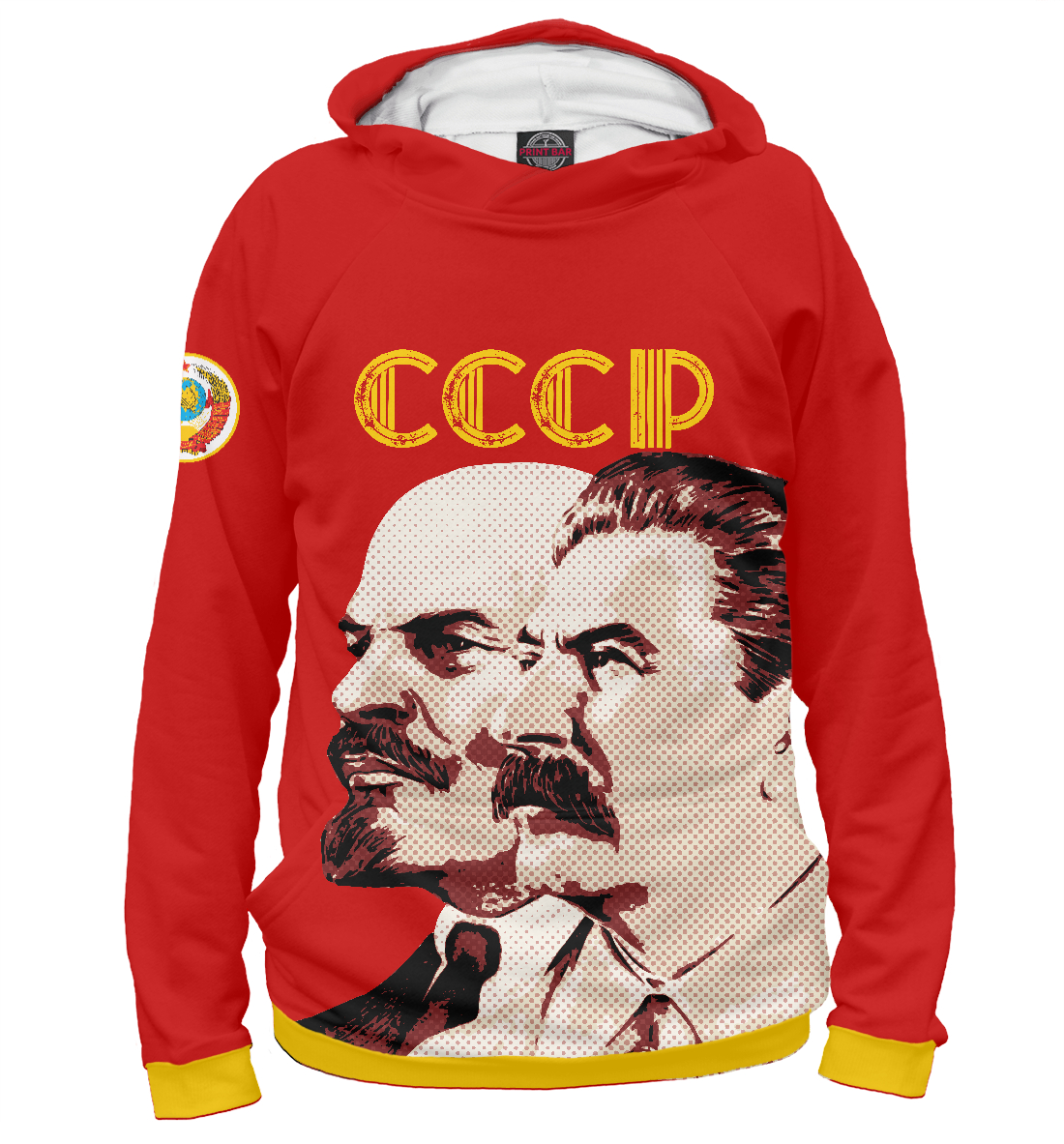 Детский Худи с принтом Ленин - Сталин для девочек, артикул SSS-394601-hud-1mp