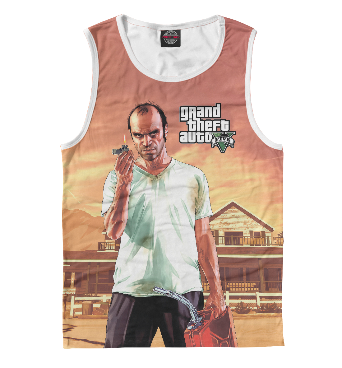 Мужская Майка с принтом Grand Theft Auto | GTA, артикул GTA-753900-may-2mp