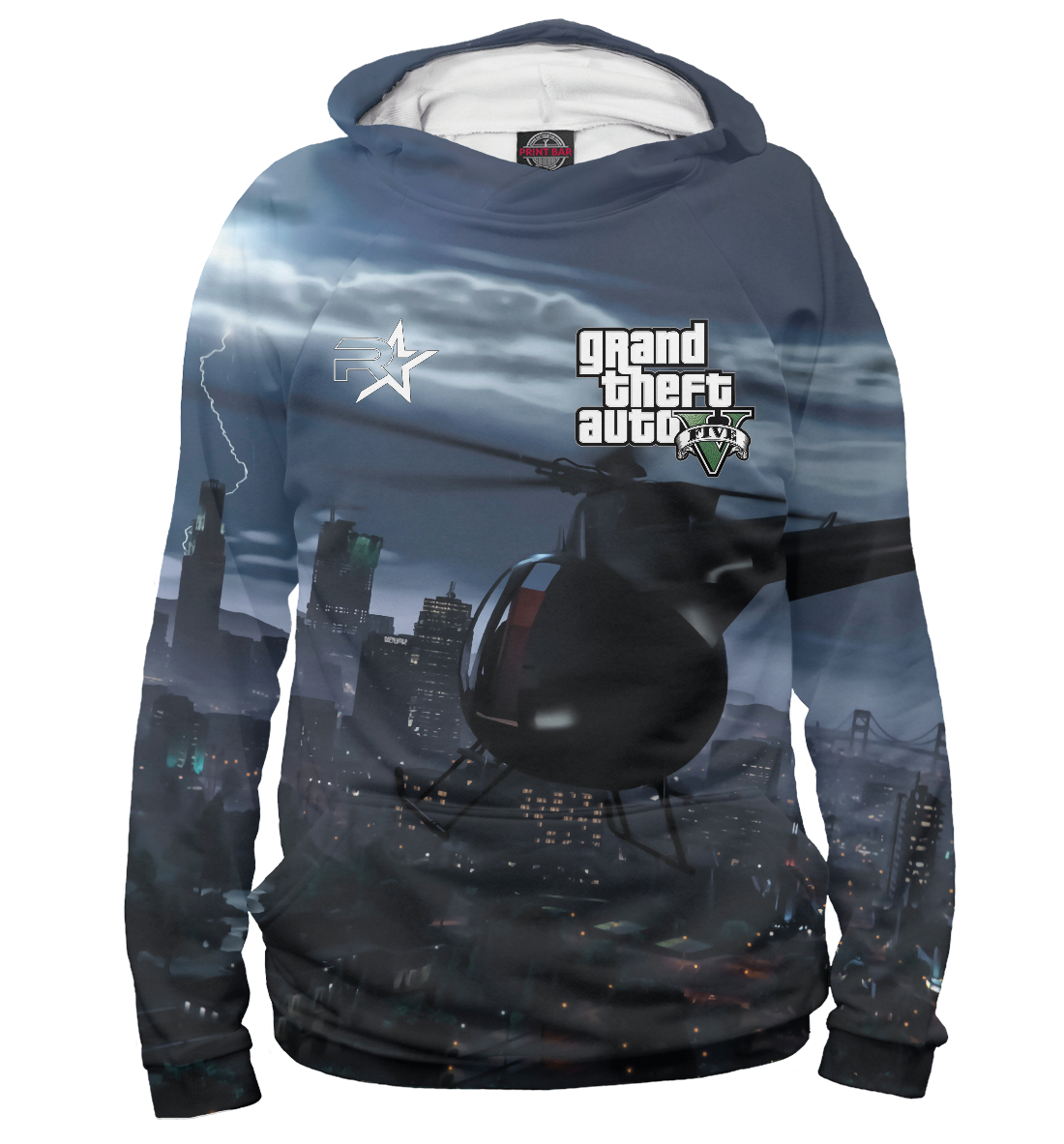 Мужской Худи с принтом Grand Theft Auto | GTA, артикул GTA-146650-hud-2mp